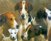 托马斯 布林克斯 : Foxhounds and a Hunt Terrier